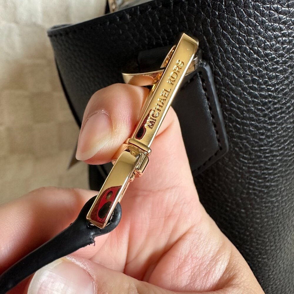 NWT! MK Michael Kors Kimberly 3 In 1 Set Black Leather Tote/Crossbody/Clutch - Picture 4 of 14